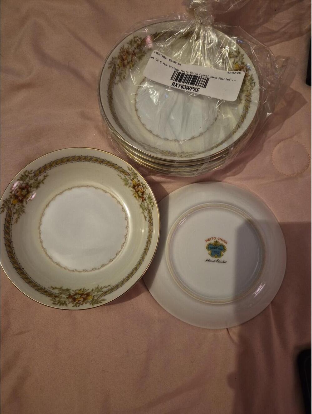 Meito Nsp China 5 3/8 Floral Desert Bowls Lot Of 9